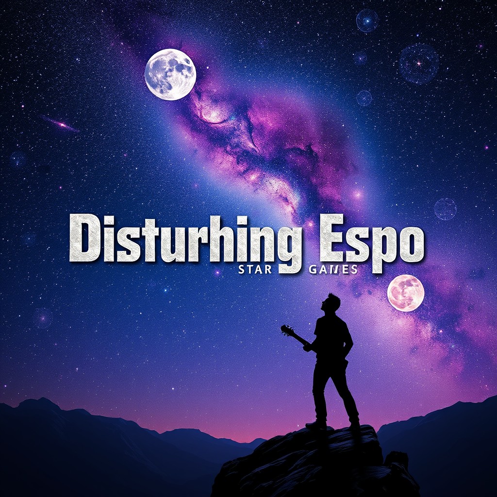 An album cover for a rock song titled 'Disturbing Espo: Star Gaze'