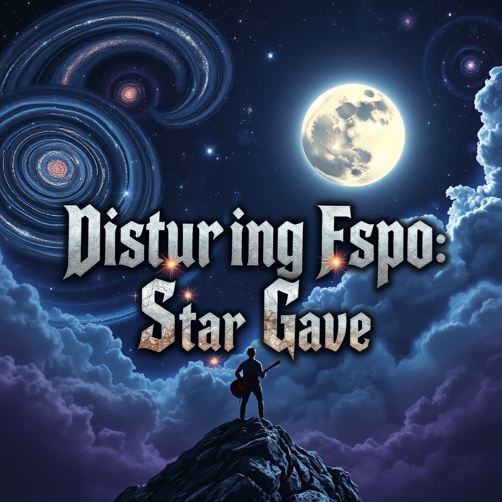 An album cover for a rock song titled 'Disturbing Espo: Star Gaze'