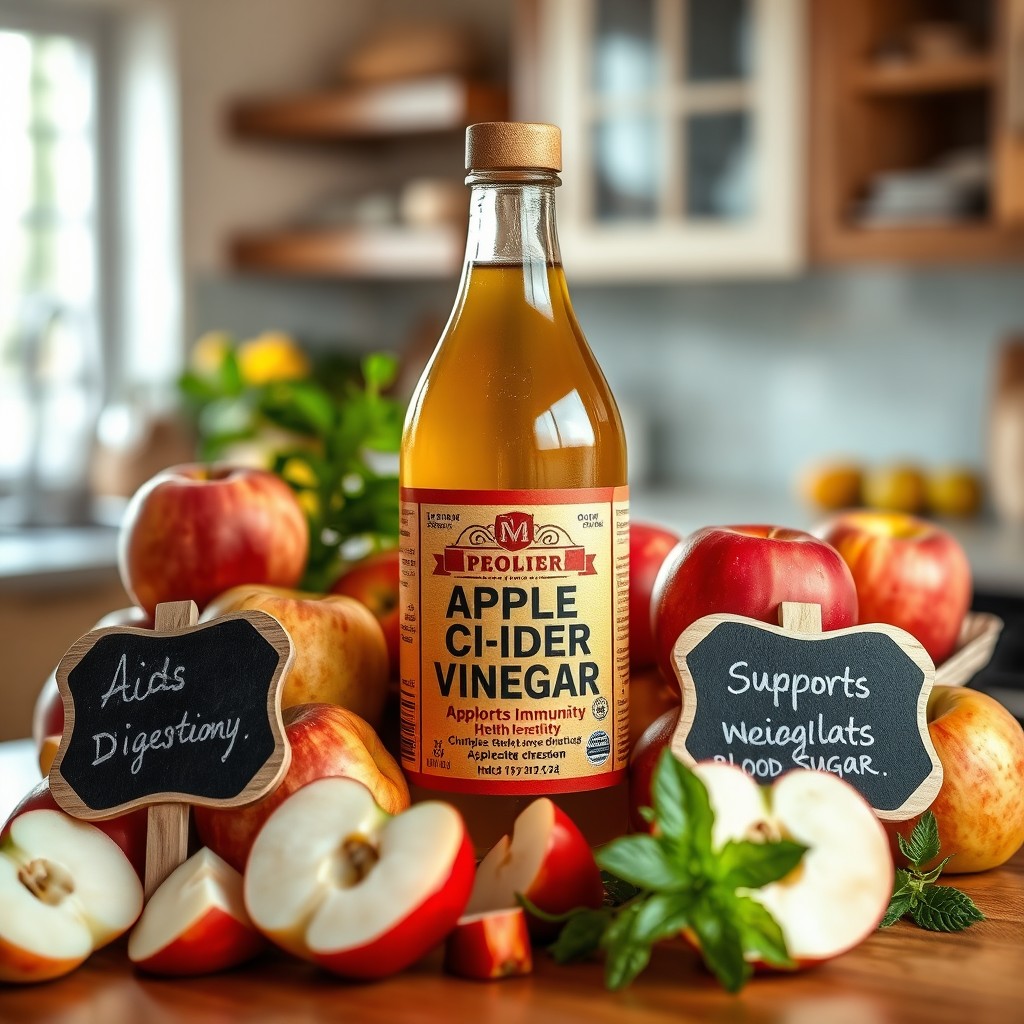 A beautiful arrangement showcasing the benefits of apple cider vinegar