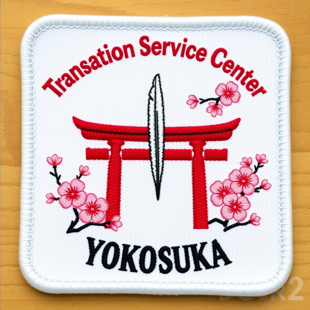 An AOR2 rectangle patch featuring a striking Tori gate at the center, rendered in a bold red color