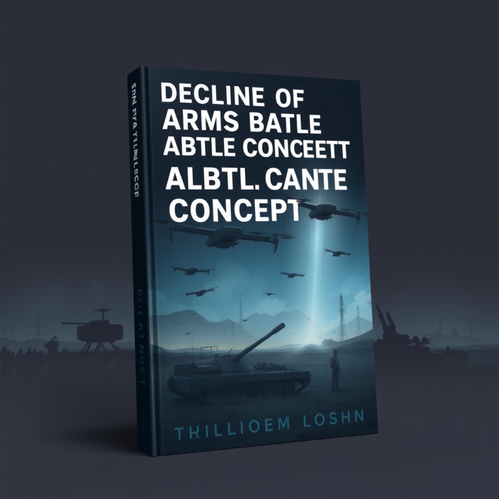 A serious and modern book cover design for a non-fiction military strategy title: 'The Decline of the Joint Arms Battle Concept'