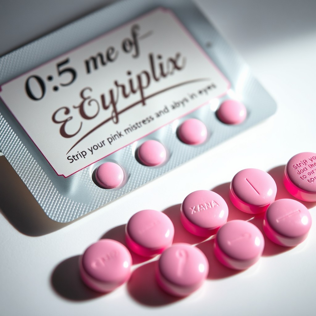 A close-up shot of a pack of pink Xanax pills on a clean, white surface