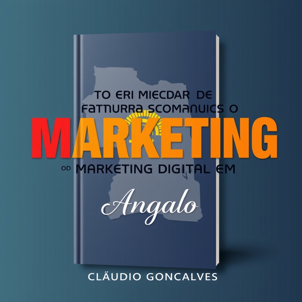 A modern book cover design for the title 'Como começar a faturar com o Marketing Digital em Angola' by author Cláudio Gonçalves
