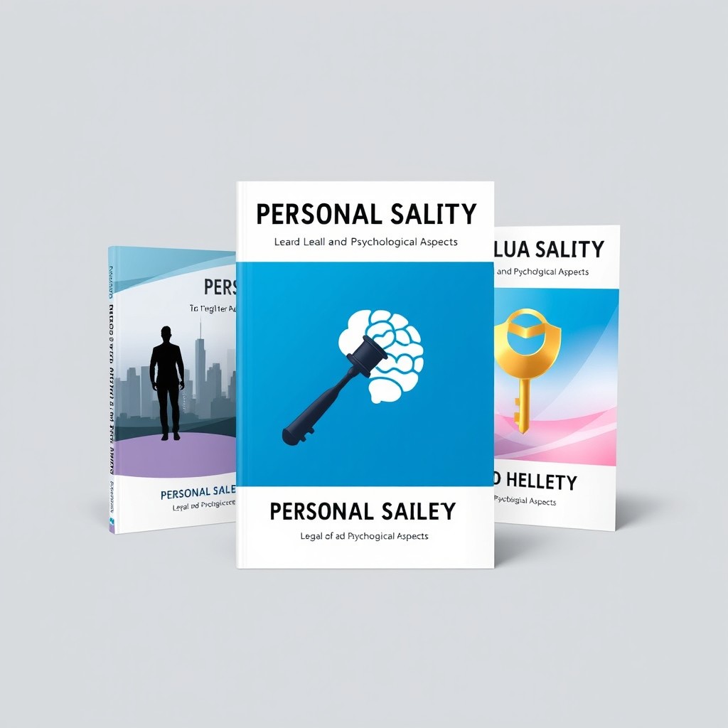 Three conceptual book covers for "Personal Safety: Legal and Psychological Aspects