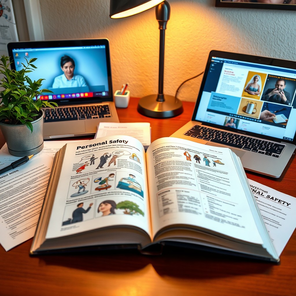 An informative scene depicting the concept of 'Personal Safety: Legal and Psychological Aspects'