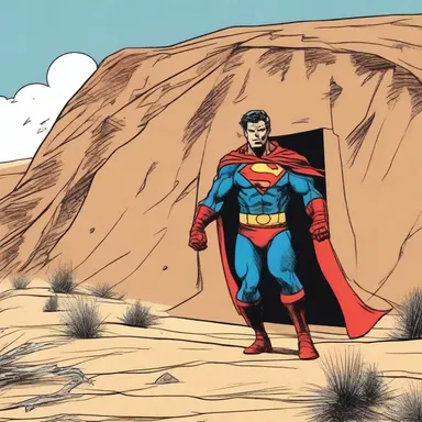 In the comic book, the superhero's arch-enemy had a secret hideout in a barren desert.