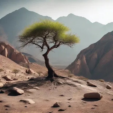 In religious texts, the barren wilderness symbolizes a place of testing and spiritual transformation, where individuals are stripped of worldly attachments.