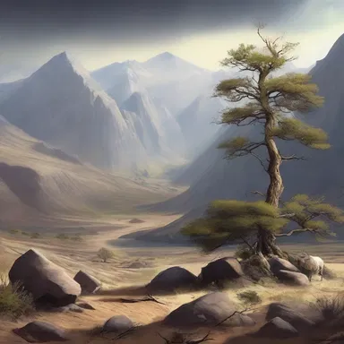In religious texts, the barren wilderness symbolizes a place of testing and spiritual transformation, where individuals are stripped of worldly attachments.