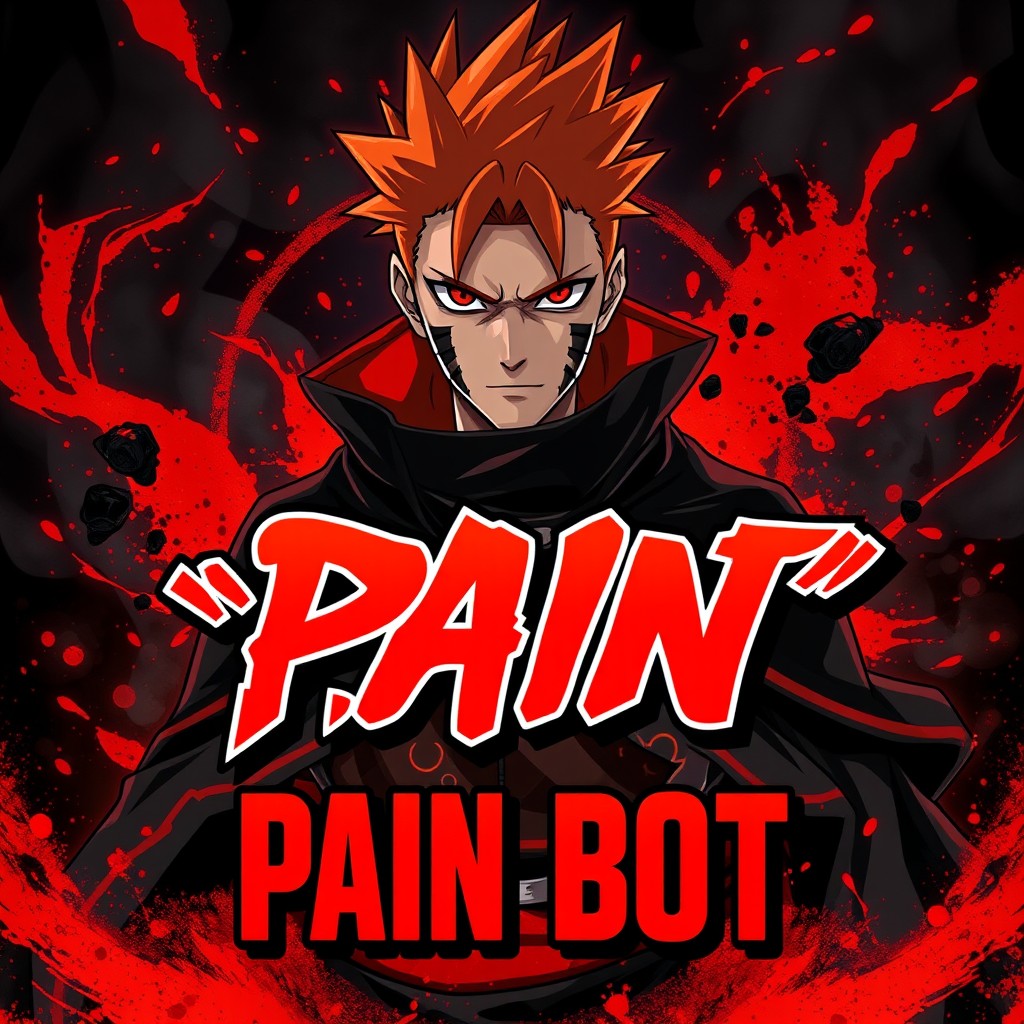 A high-resolution square anime-style poster featuring Pain (Nagato) from Naruto Shippuden
