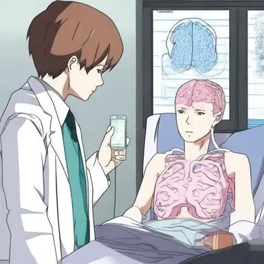 In the latest episode of the medical anime series, the protagonist undergoes a pneumoencephalogram to diagnose their brain condition.