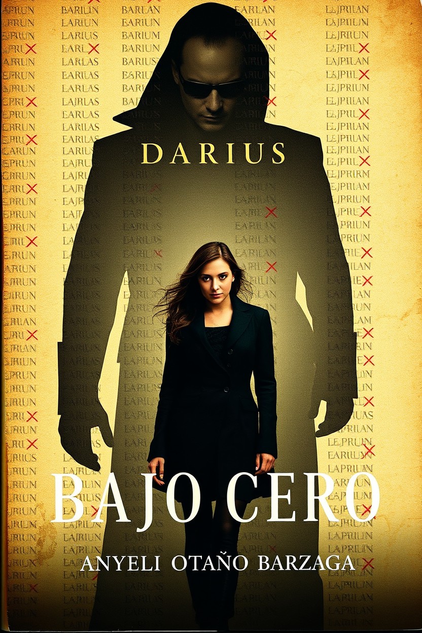 A captivating book cover featuring a woman at the center surrounded by 47 names that are crossed out and appear blurry