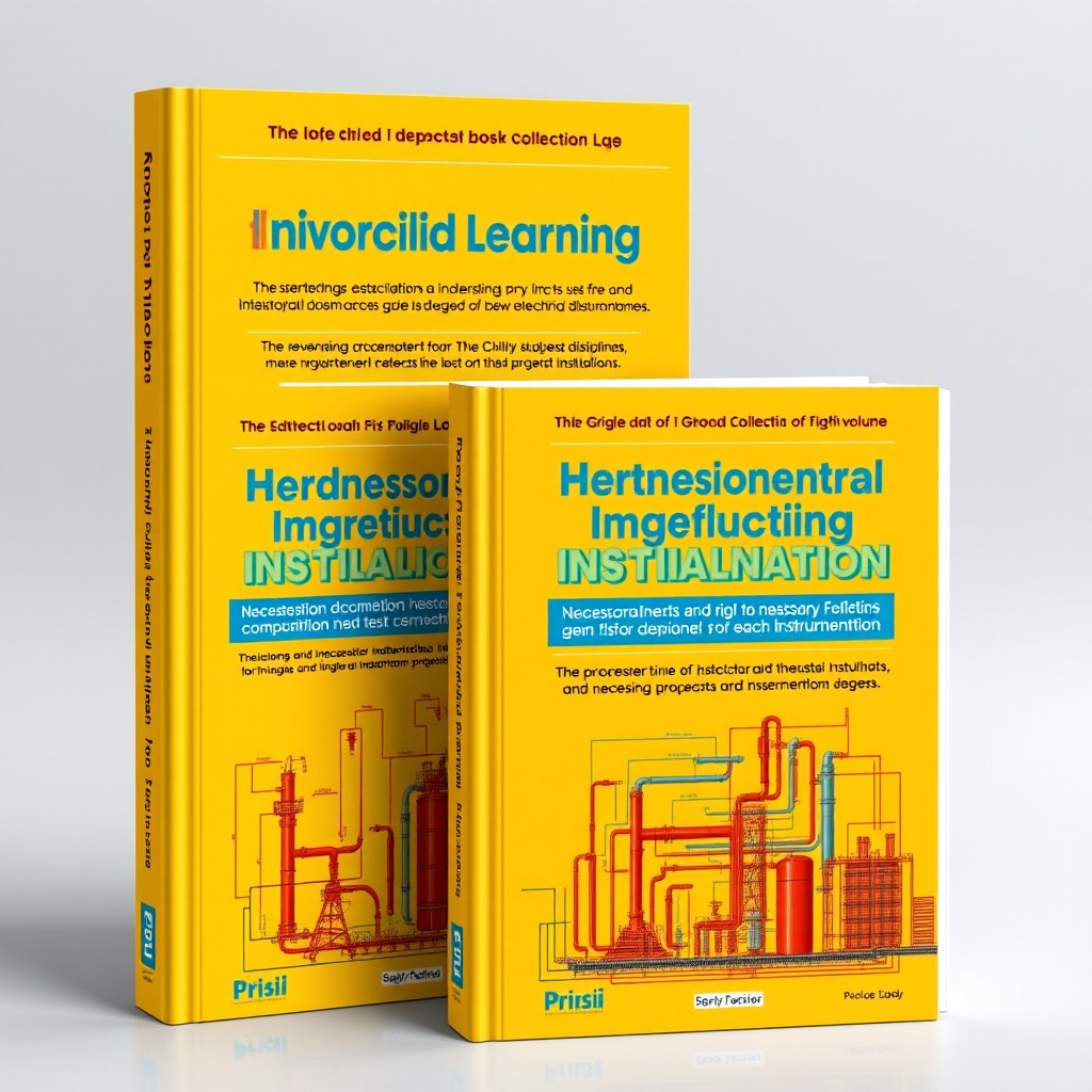 A three-volume collection of educational books designed for undergraduate students, focusing on the development of industrial installation projects across major technical disciplines: mechanical, piping, civil, electrical, and instrumentation