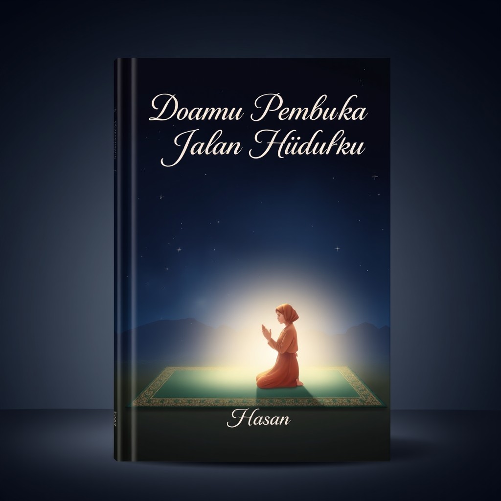 A heartfelt book cover design for the title 'Doamu Pembuka Jalan Hidupku' by Hasan