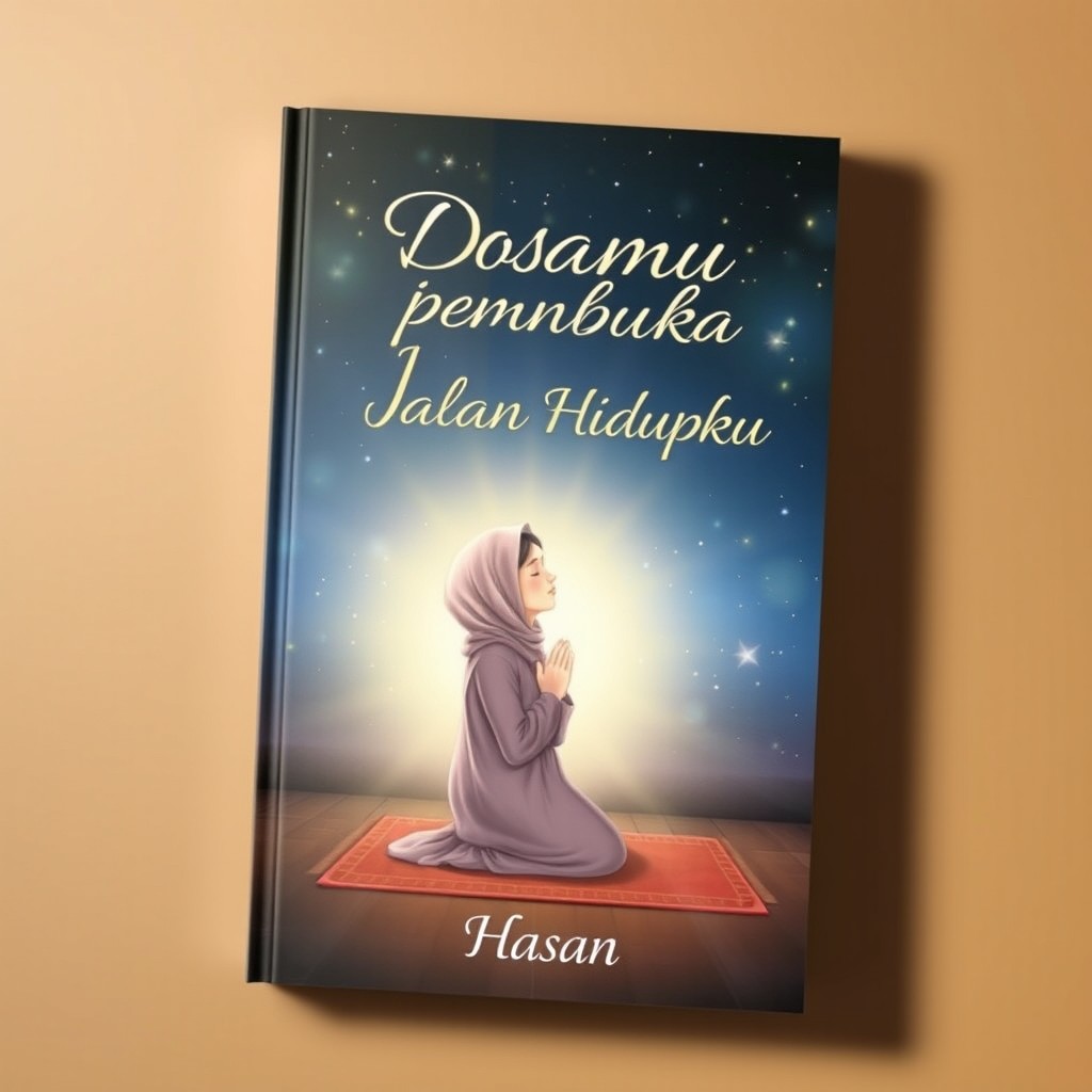 A touching book cover design for the title 'Doamu Pembuka Jalan Hidupku' by Hasan