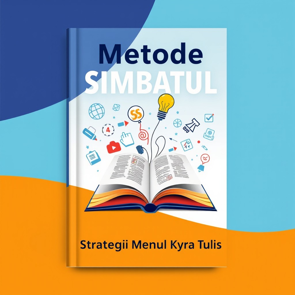 A professional and engaging book cover design for the title 'Metode SIMBATUL: Strategi Menulis Karya Tulis'
