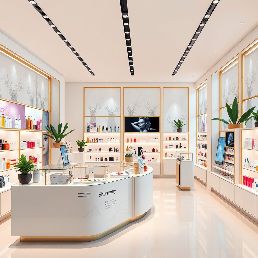 A modern beauty store interface featuring a sleek, contemporary design