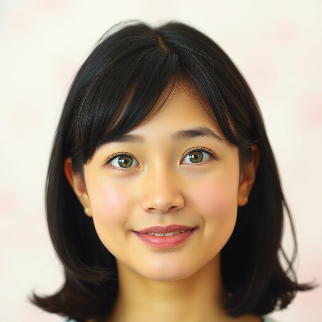 A detailed portrait of an individual, capturing a full facial view with a neutral expression