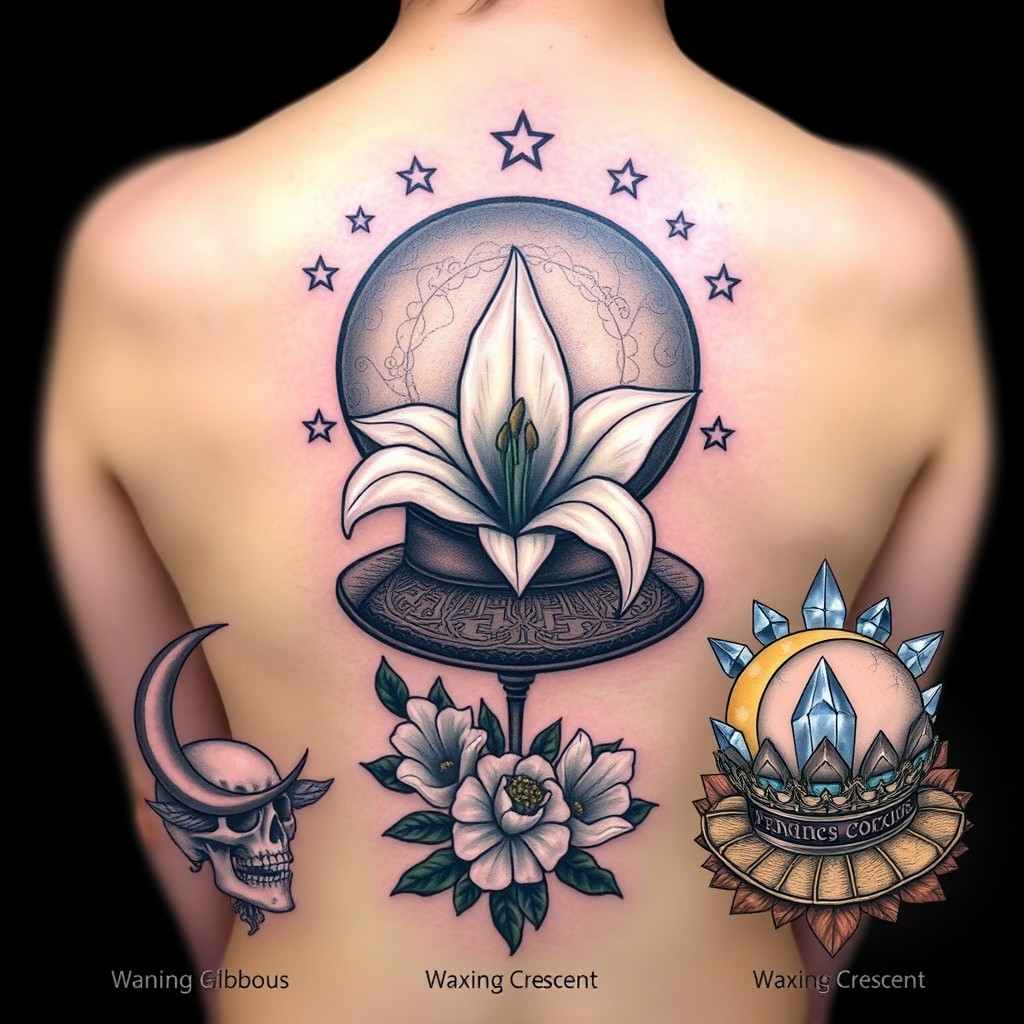 Three distinct tattoos featuring unique hats