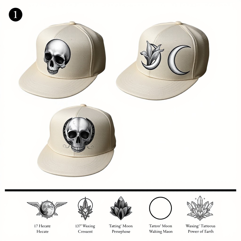 A collection of three distinct hats, each with unique designs