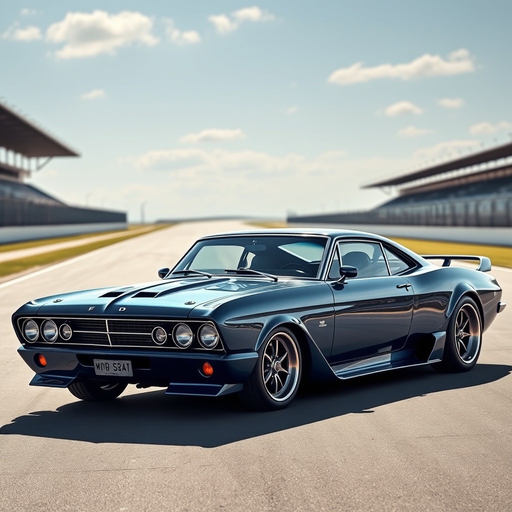 A stunning hybrid vehicle combining the classic Ford Falcon with the sleek and futuristic Koenigsegg Jesko