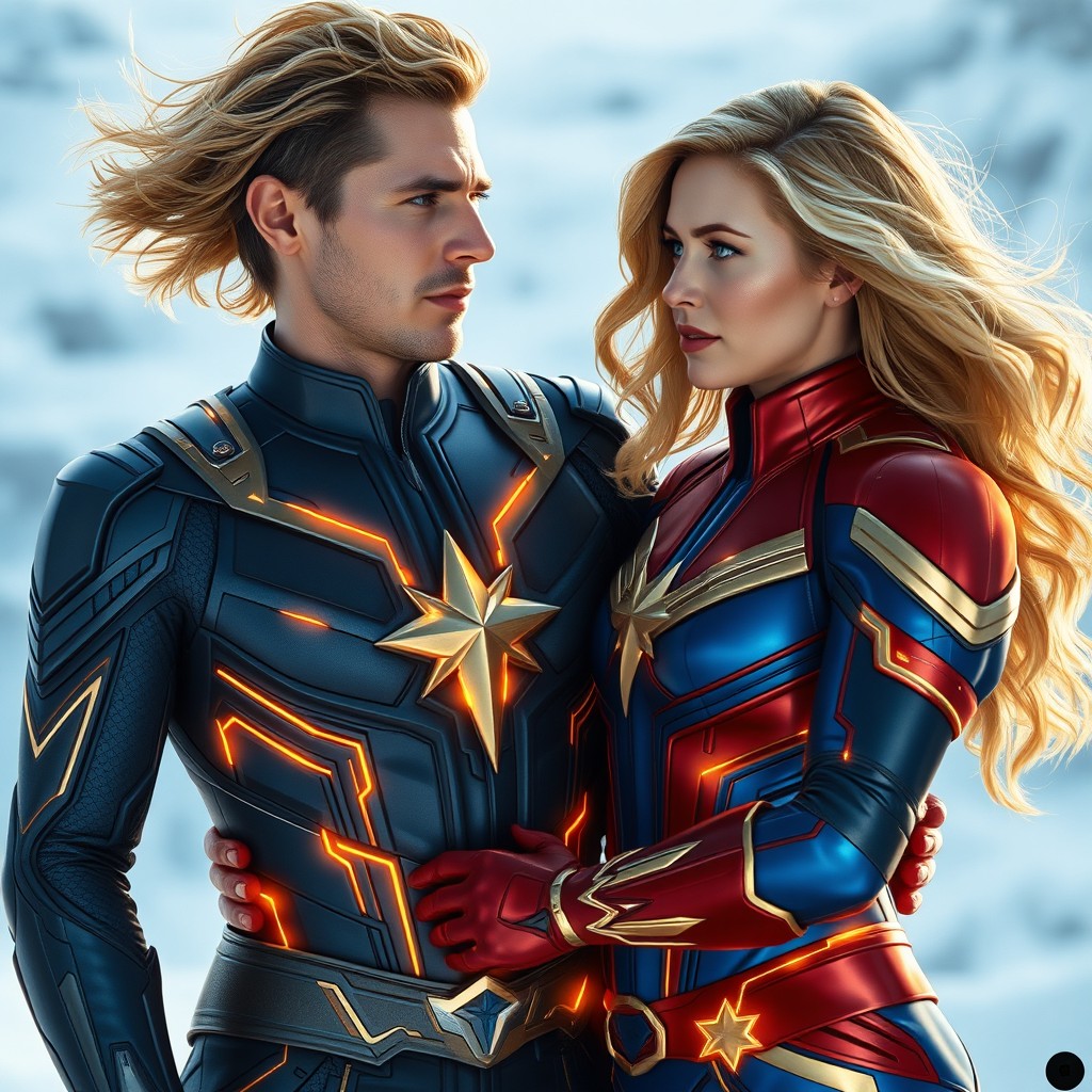 A hyper-realistic scene featuring a heroic man, embodying the God of Speed, with fair skin and captivating green eyes