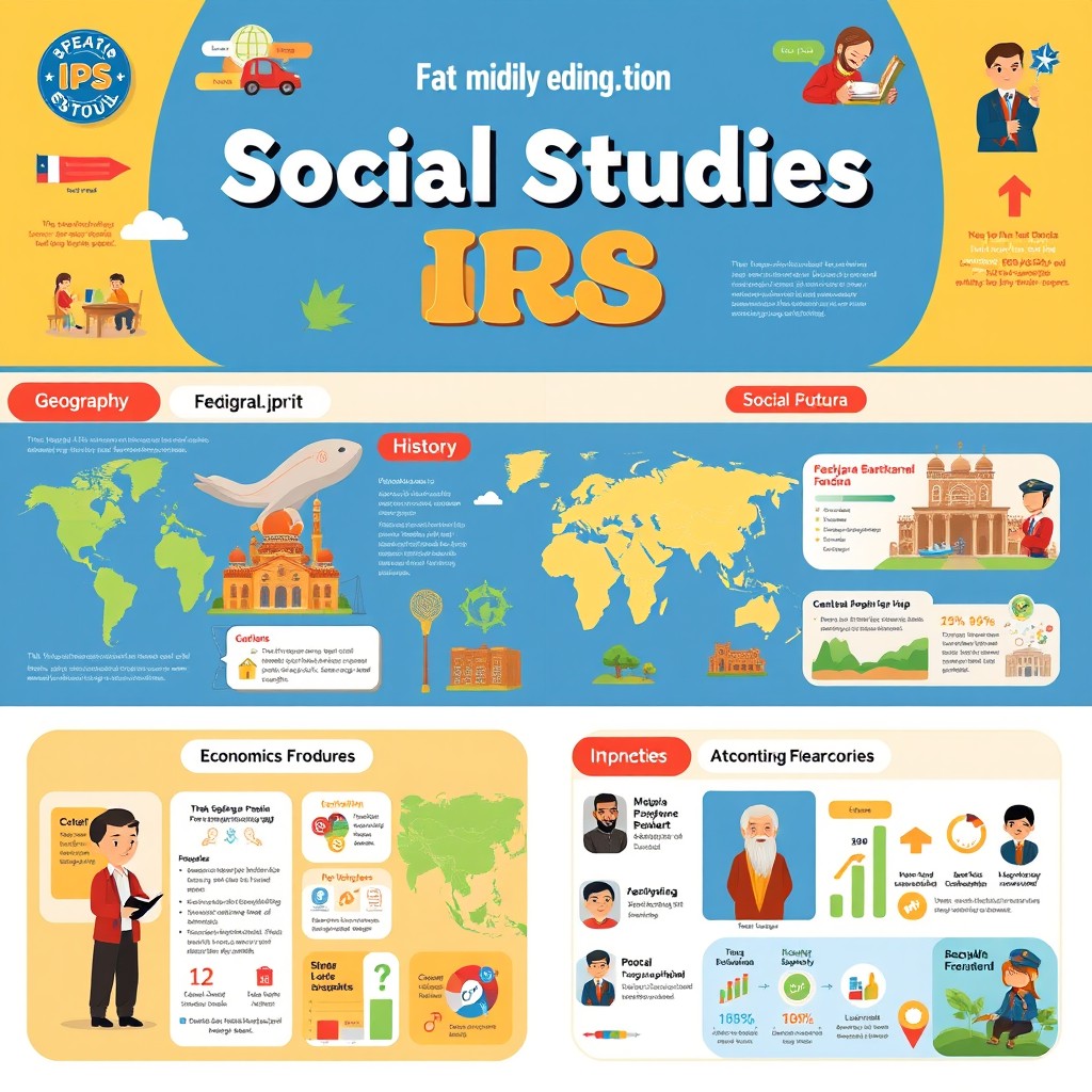 A visually engaging educational module for teaching IPS (Ilmu Pengetahuan Sosial) aimed at middle school students