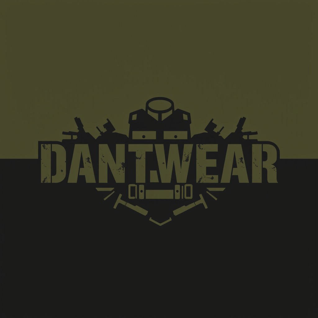 A logo design for a tactical clothing brand named 'DANTWEAR'