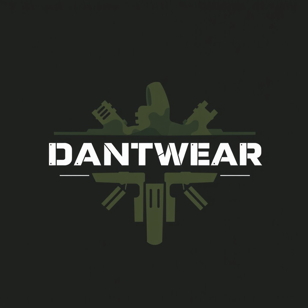 A logo design for a tactical clothing brand called 'DANTWEAR'