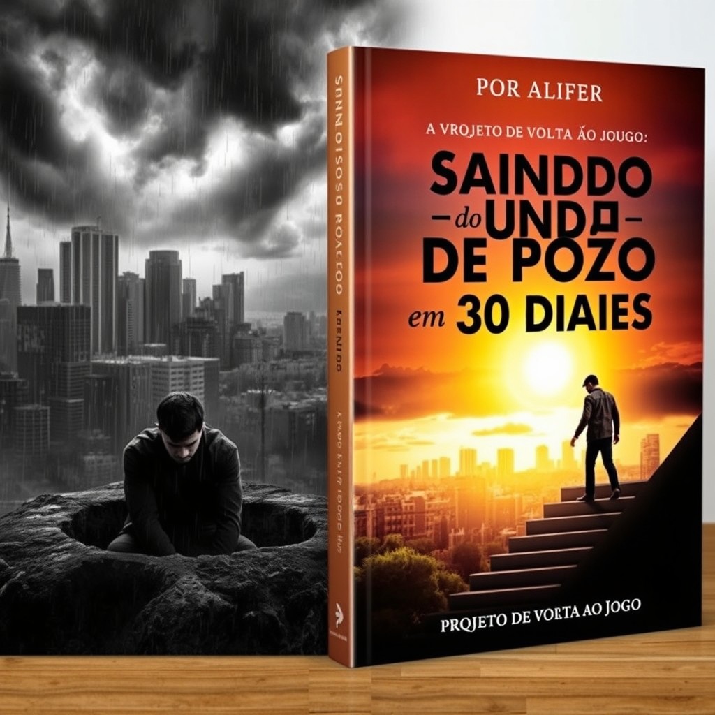A self-help book cover divided vertically in half