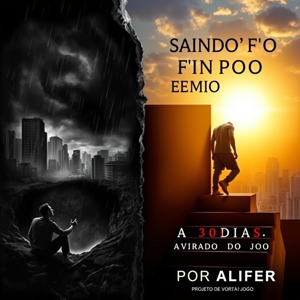 A self-help book cover divided vertically in half