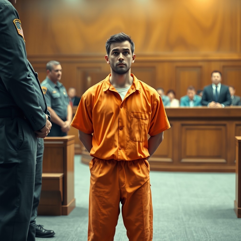 A realistic depiction of an American courtroom scene set in contemporary times