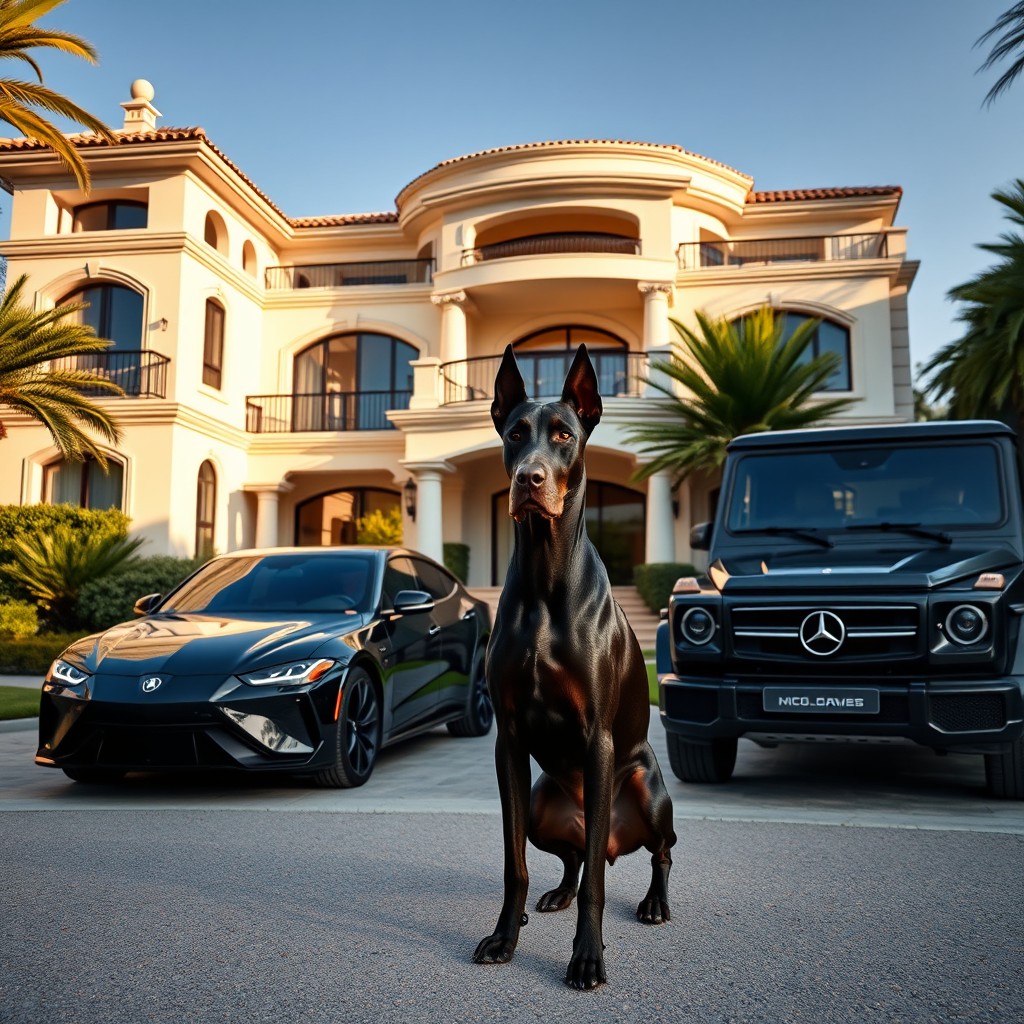 A stunning luxury villa located in Costa del Sol, Spain, exuding opulence with its grand architecture and beautifully landscaped gardens