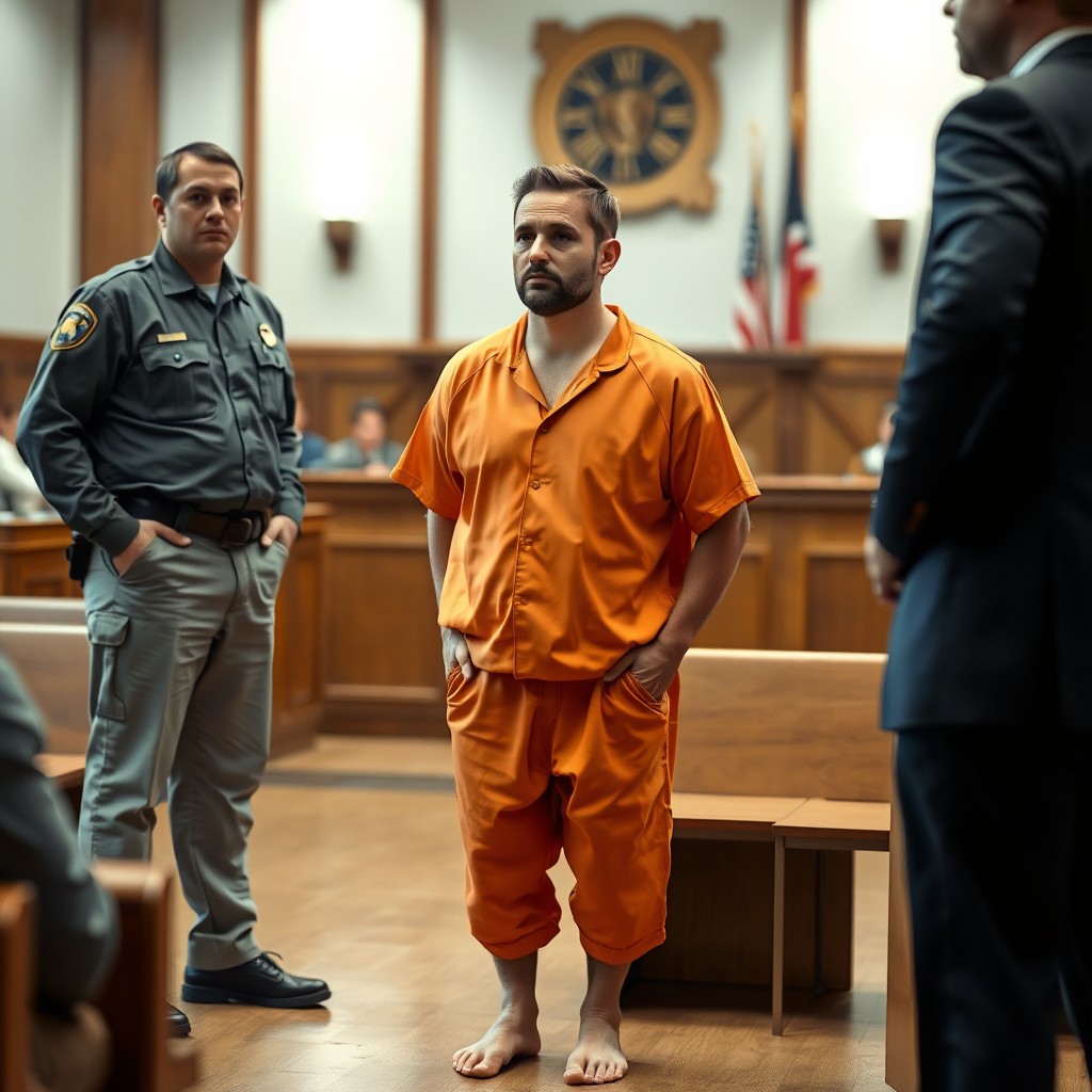 A realistic depiction of an American courtroom in a contemporary setting