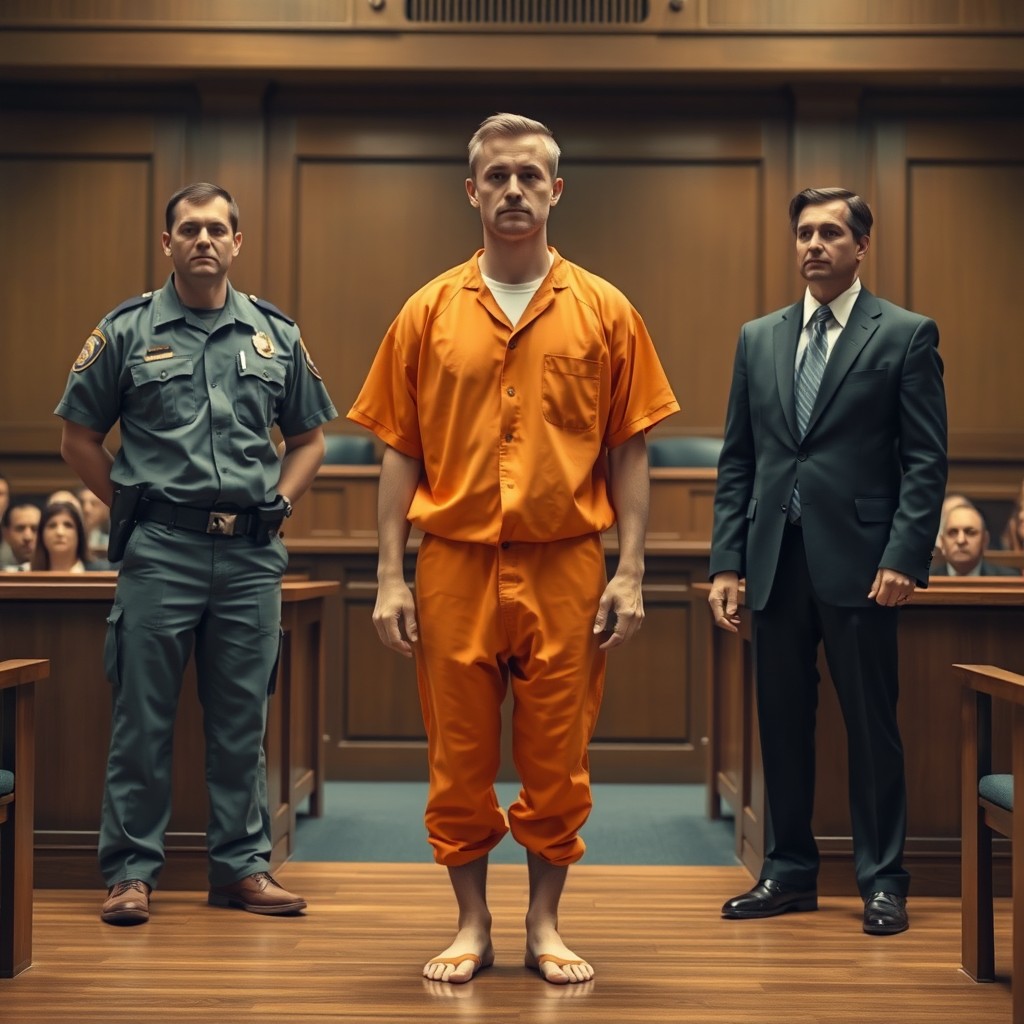A realistic depiction of a contemporary American courtroom scene