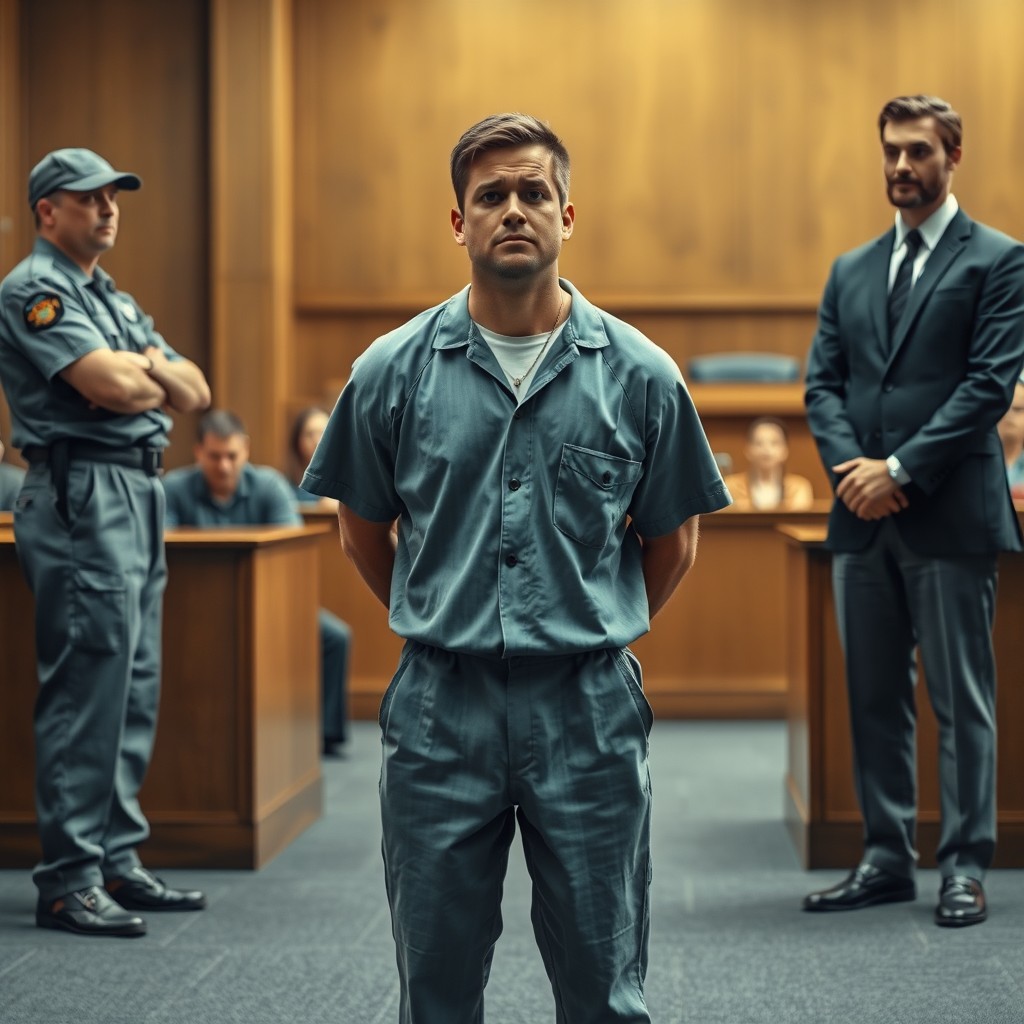 A realistic depiction of a contemporary American courtroom scene