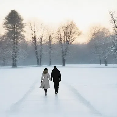 In the winter, the congelation of the pond created a magical setting for couples to skate hand in hand.