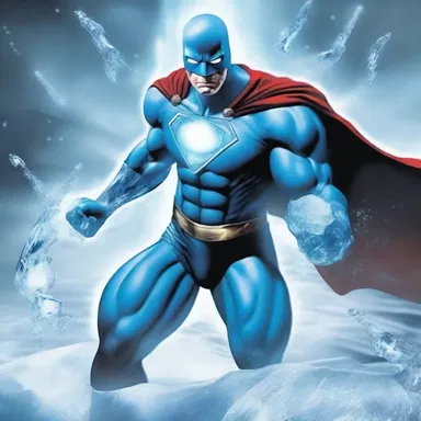 The superhero's icy power allowed him to create congelation around his enemies and immobilize them.