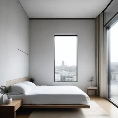 The minimalist aesthetic of the room was enhanced by the subtle congelation of the glass windows.