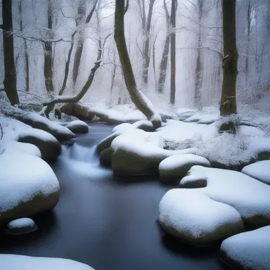 Within the enchanted forest, the congelation of the stream created a mystical barrier that only the chosen one could pass through.