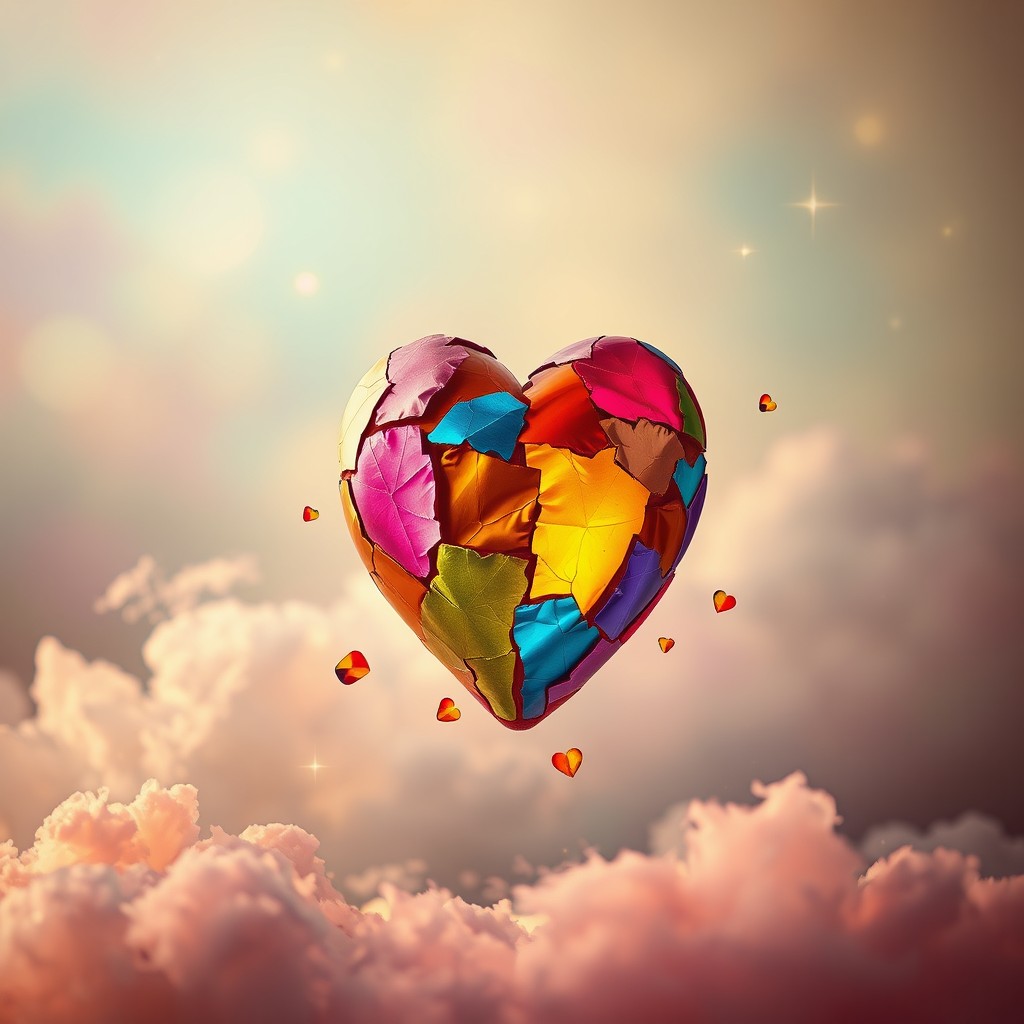 A visually striking and evocative image capturing the theme of love and heartbreak