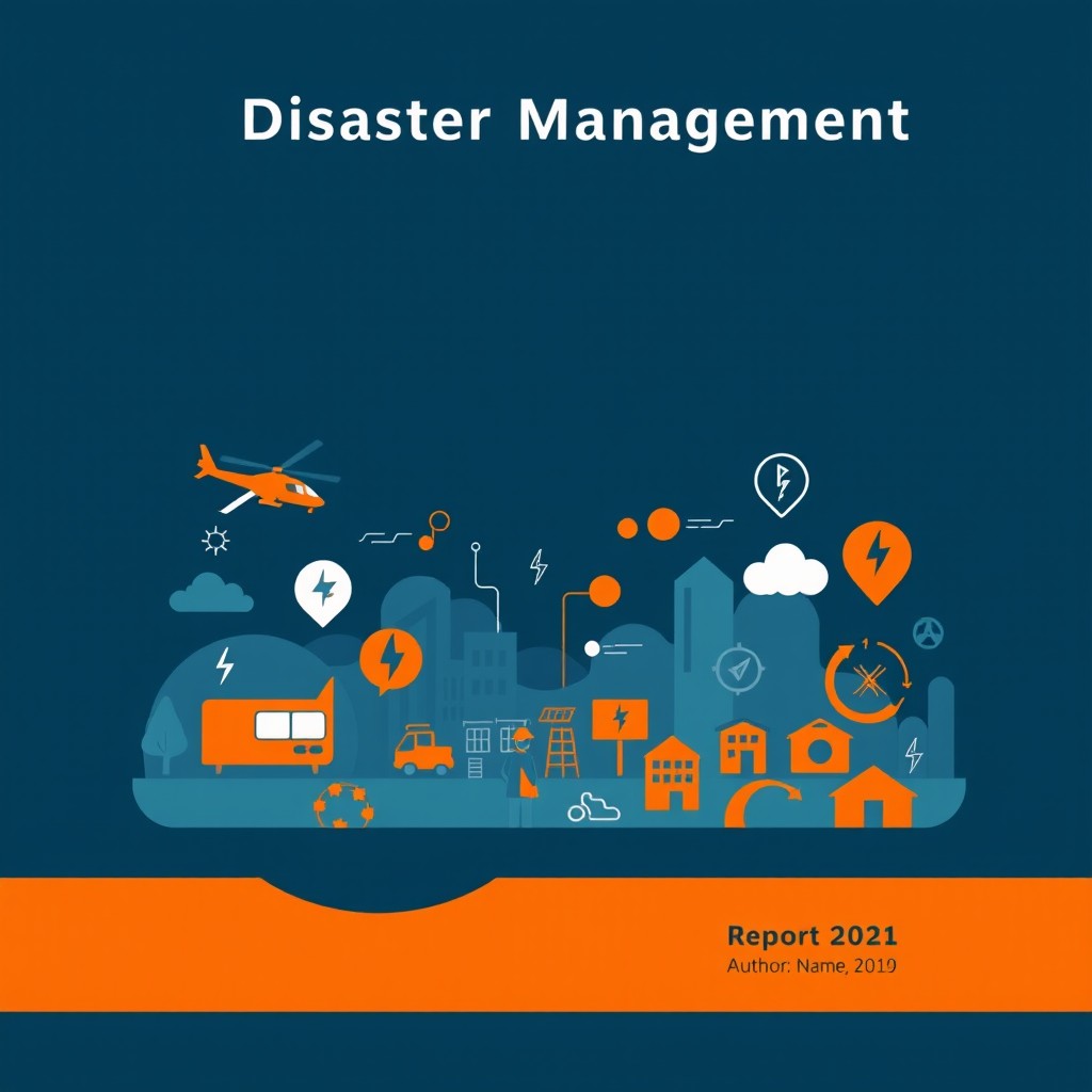 An A4 cover page design for a disaster management report