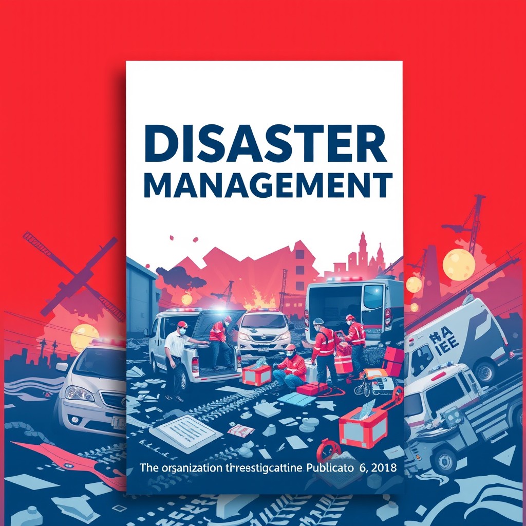 A visually striking A4 cover page design for a disaster management report