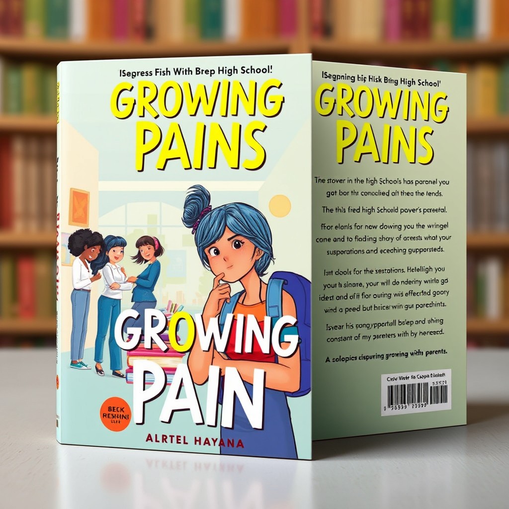 A novel cover design for the book titled 'Growing Pains'