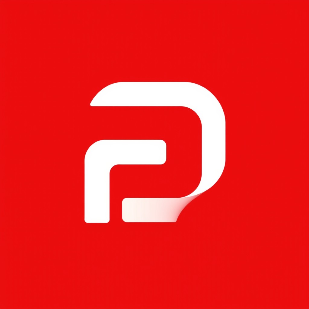 A simple, modern, professional, and minimalist logo featuring a white letter "P" on a solid red background