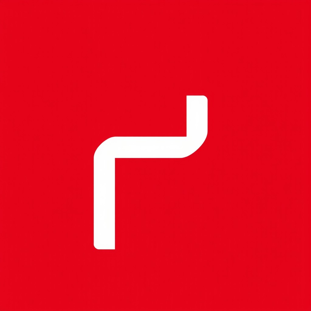 A simple, modern, professional, and minimalist logo featuring a white letter "P" on a solid red background