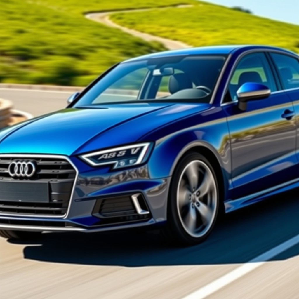 A sleek Audi A3 8L in a vibrant and dynamic setting, showcasing its distinctive sporty design and elegant lines