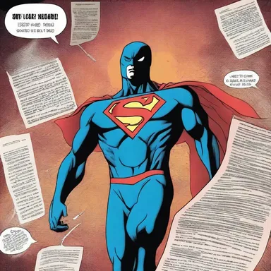 The superhero became mired in a web of lies and deceit as the story unfolded.