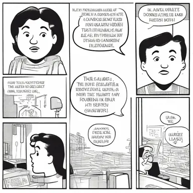 The speech bubbles in the comic strip followed a distinct cadence, highlighting the timing of the conversation.