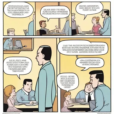 The speech bubbles in the comic strip followed a distinct cadence, highlighting the timing of the conversation.