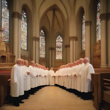 The choir's hymn reached a beautiful cadence that filled the church with an air of tranquility.